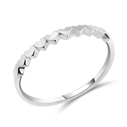 Cute Hearts Silver Ring NSR-498